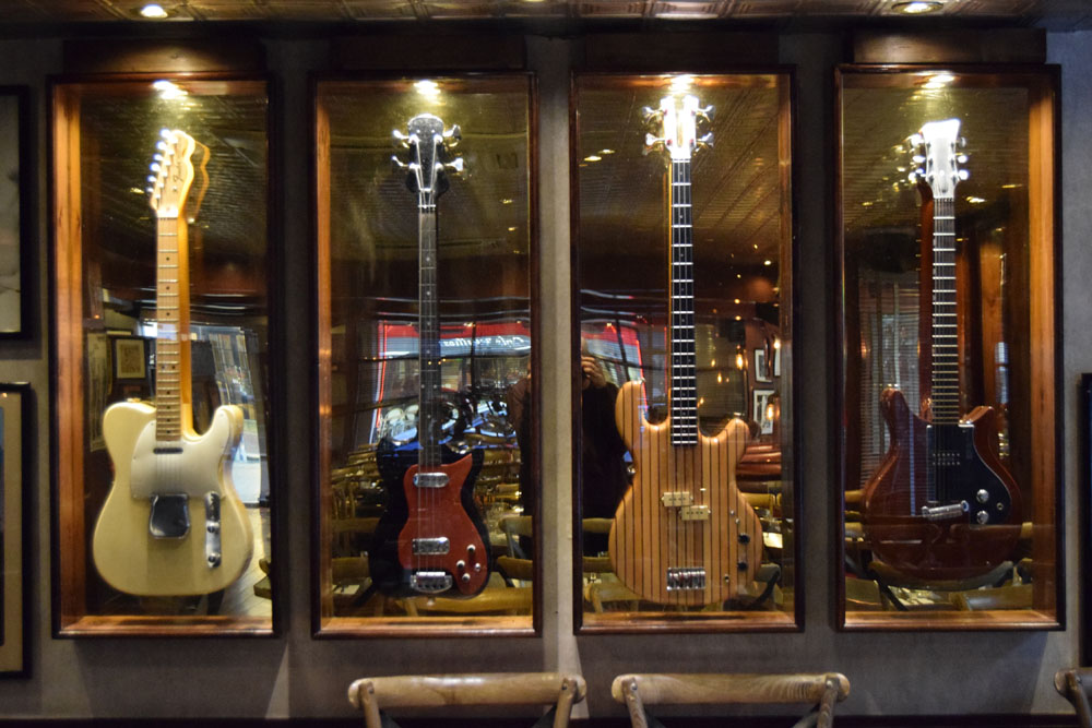 Bill Wyman's guitar display