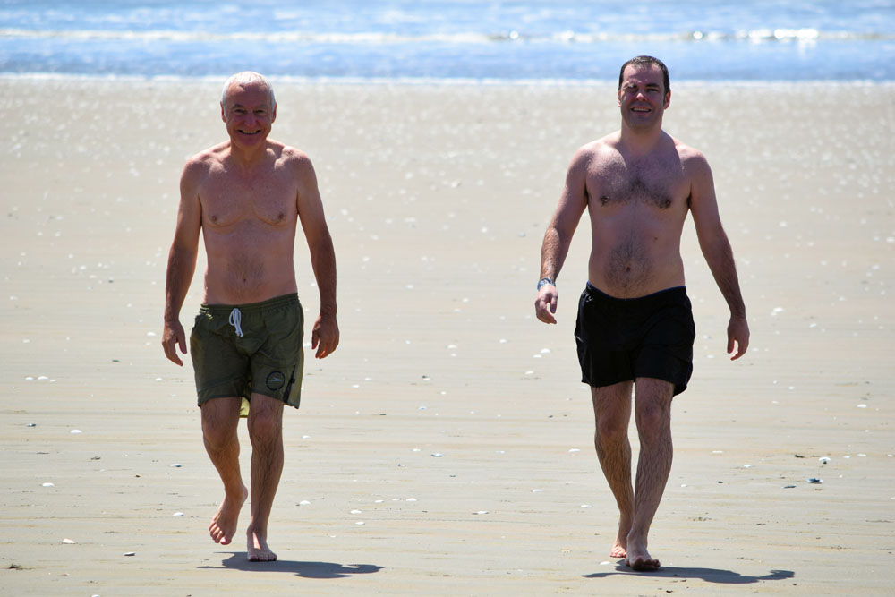 Peter and Nick at Orewa beach
